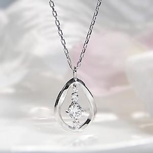 K18WG PG YG 【0.10ct】ゴールド ダイヤモンド ダイヤ ネックレス ペンダント 雫 メビウスの輪 無限 メビウス 涙 0.1ct jdp0064の画像
