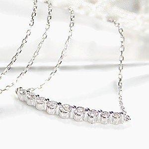 K18 YG WG PG ゴールド ダイヤモンド ダイヤ ネックレス ペンダント 0.30ctUP グラデーション ライン 18k 18金 9石 jdp0067の画像