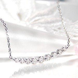 K18 YG WG PG ゴールド ダイヤモンド ダイヤ ネックレス ペンダント 0.30ctUP グラデーション ライン 18k 18金 9石 jdp0067の画像