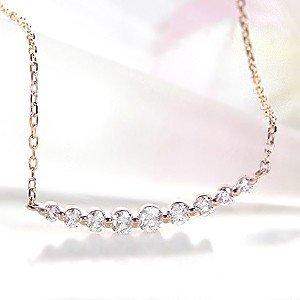 K18 YG WG PG 【0.20ct】ゴールド ダイヤモンド ダイヤ ネックレス ペンダント 0.2ct グラデーション 9石 18k 18金 jdp0068の画像