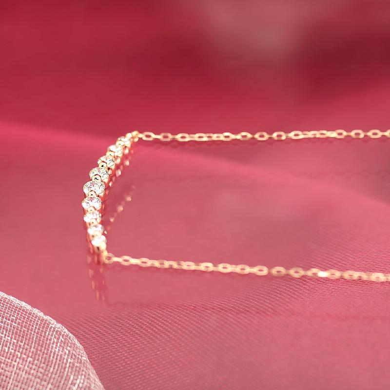 K18 YG WG PG 【0.20ct】ゴールド ダイヤモンド ダイヤ ネックレス ペンダント 0.2ct グラデーション 9石 18k 18金 jdp0068の画像