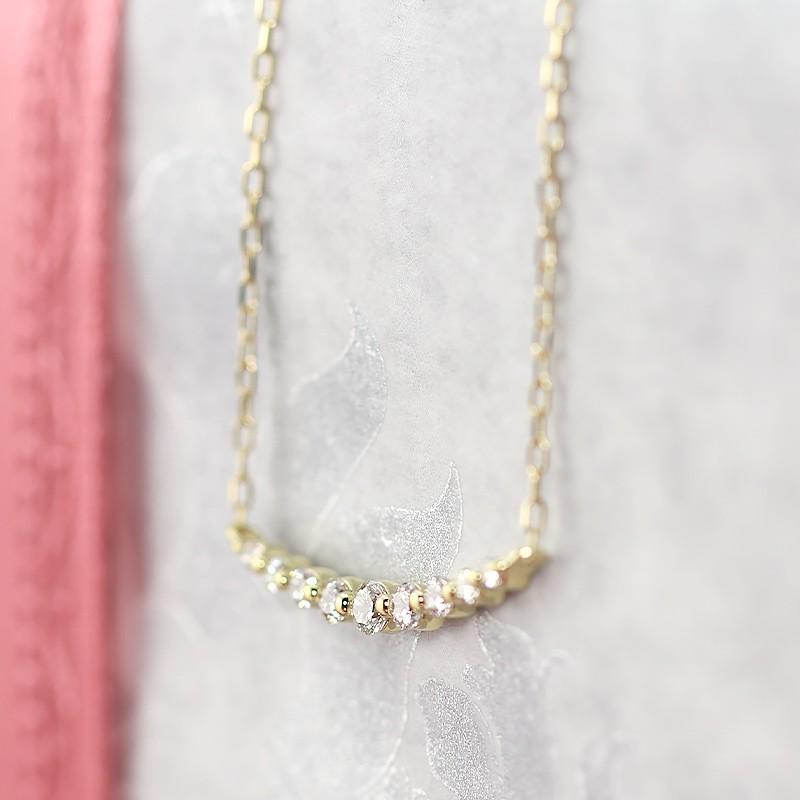 Jeweluce ☆K18 YG限定 ダイヤモンド ダイヤ ラインネックレス Jeweluce ☆K18 YG限定 ダイヤモンド ダイヤ ラインネックレス