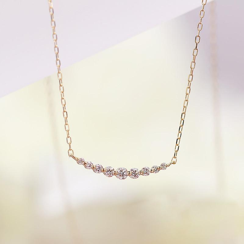 Jeweluce K18 WG/PG ダイヤモンド【0.10ct】ダイヤ ネックレス Jeweluce K18 WG/PG ダイヤモンド【0.10ct】ダイヤ ネックレス