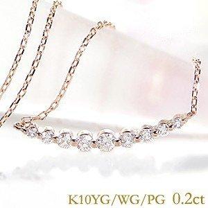 Jeweluce K10 YG WG PG ゴールド ダイヤモンド ダイヤ ネックレス 