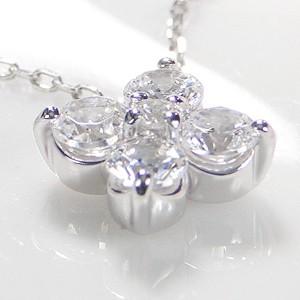 pt900 プラチナ ダイヤモンド ダイヤ ネックレス ペンダント フラワー 花 Hカラー SIクラス 0.50ct jdp0081の画像