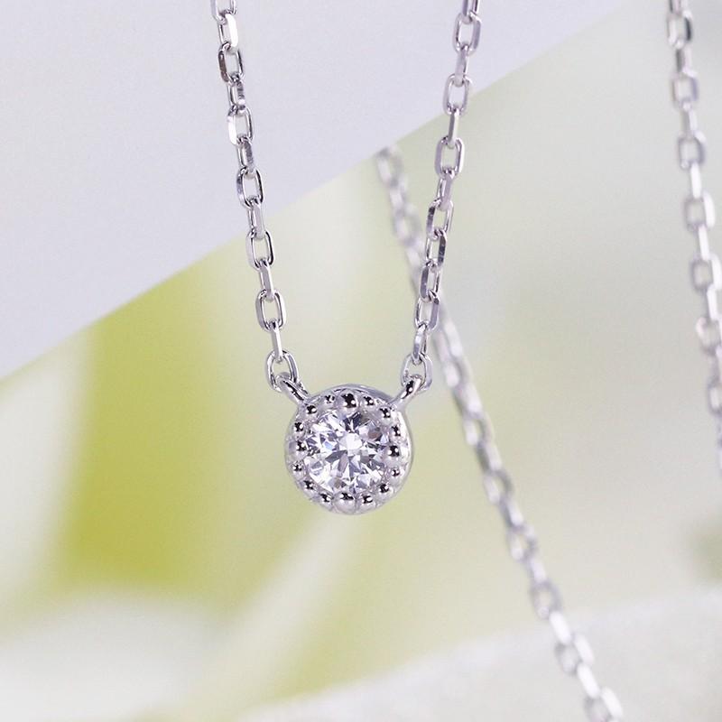 Jeweluce 0.06ctUP ペンダント ダイヤモンド ネックレス K10YG WG PG  