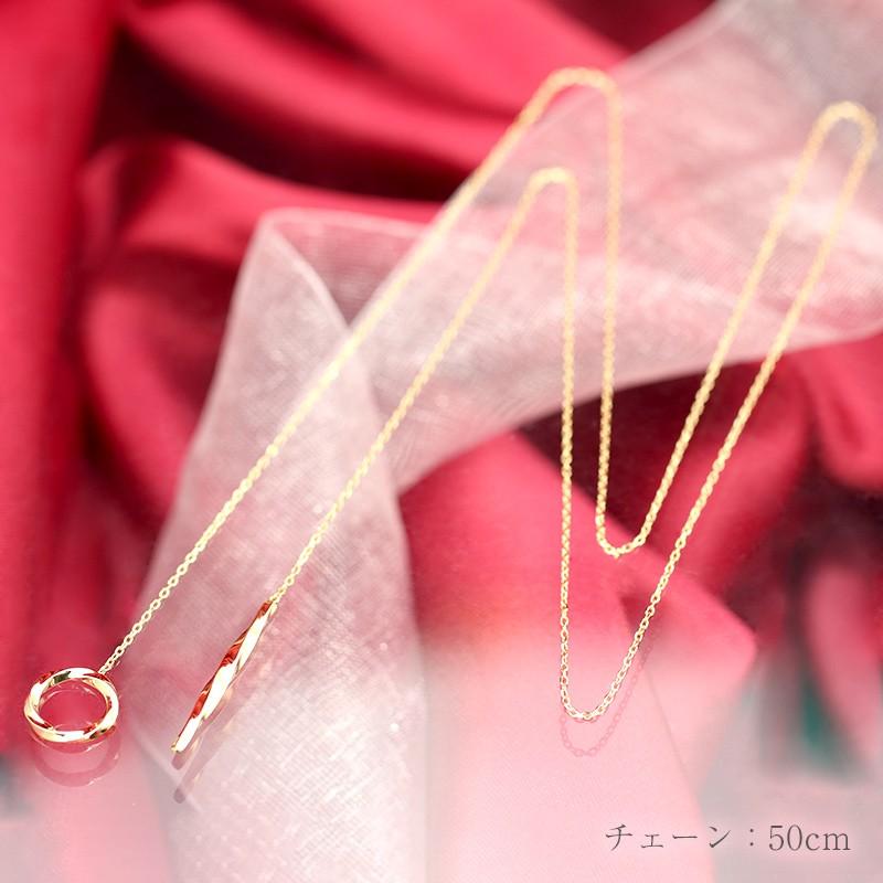 K10YG/PG/WG  メビウス ラリエット ネックレス ペンダント Y字 ロング ゴールド 10金 ゴールドカラーは選べる プレゼント ギフト 長さ調節 2way 爆買の画像