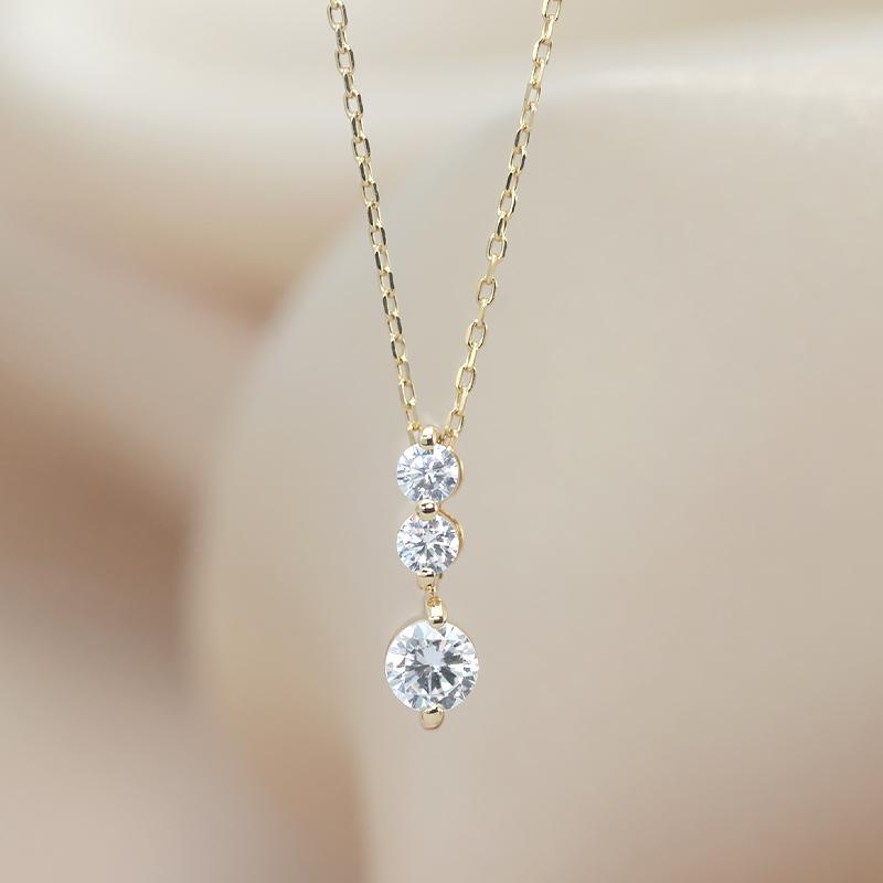 K18WG　ダイヤモンド　トリロジーネックレス　計1.0ct　　松坂屋 楽天市場】動画あり K18WG【1.00ct】ダイヤモンド トリロジー