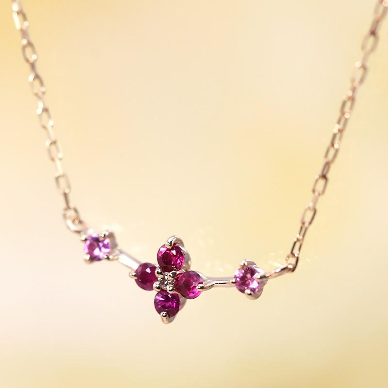 Jeweluce（ジュエルーチェ） K18YG/WG/PG フラワー ライン ルビー