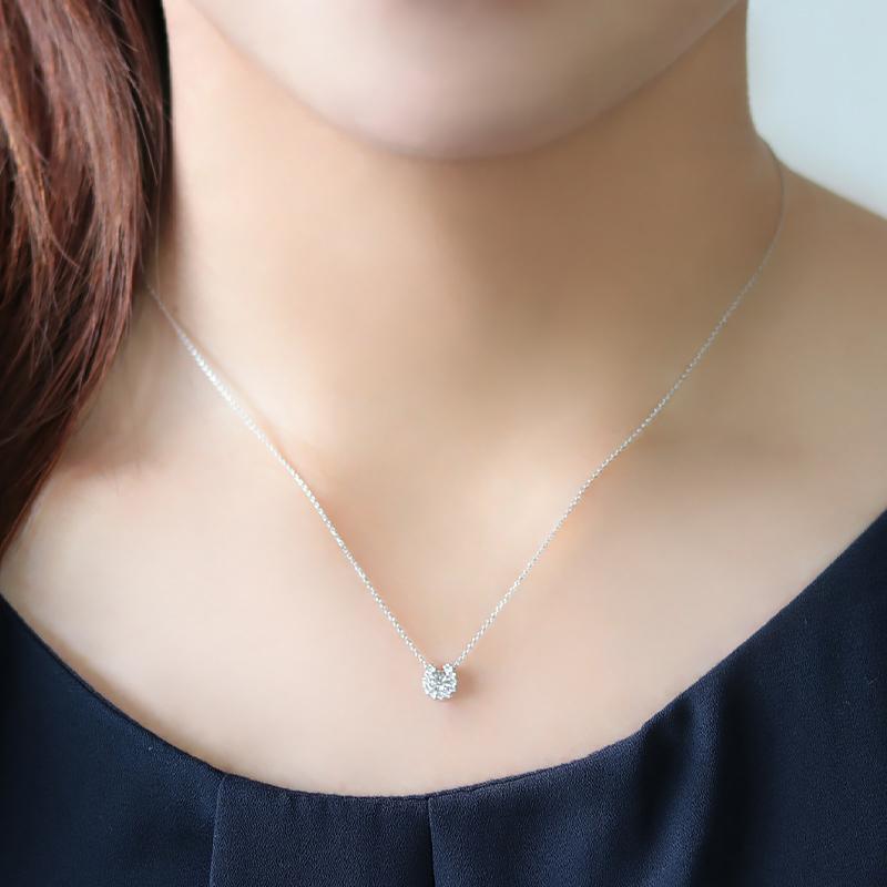 K10YG/WG/PG ダイヤモンド 0.14ct 【Hカラークラス/SIクラス】プチ ペンダント ネックレス 10金 ゴールド 馬蹄 お守りの画像