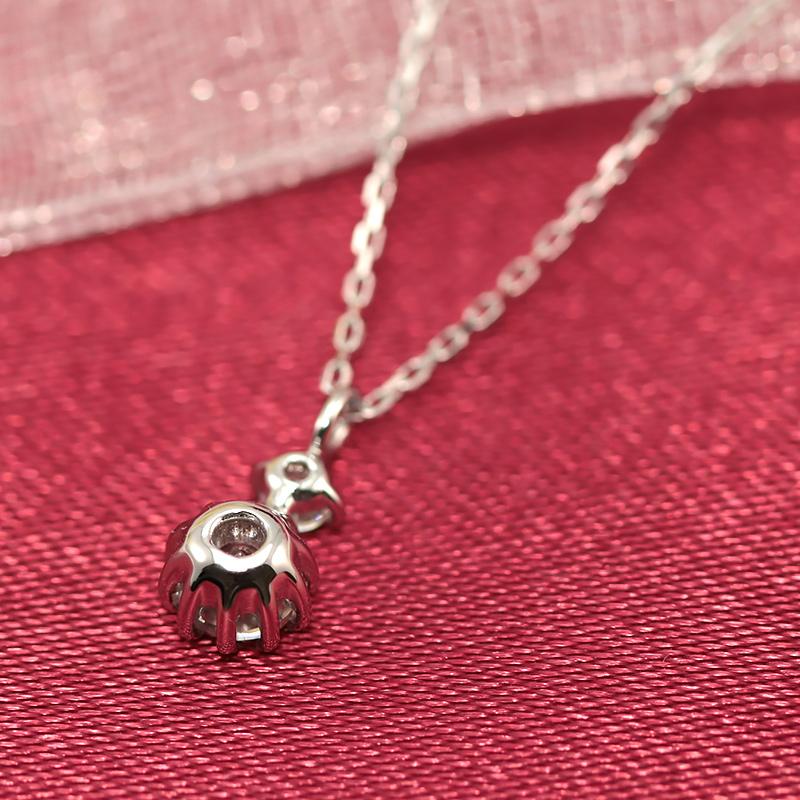 K18YG/WG/PG ダイヤモンド0.17ct 【Hカラークラス/SIクラス】プチ ペンダント ネックレス 18金 ゴールド 大粒 2粒の画像