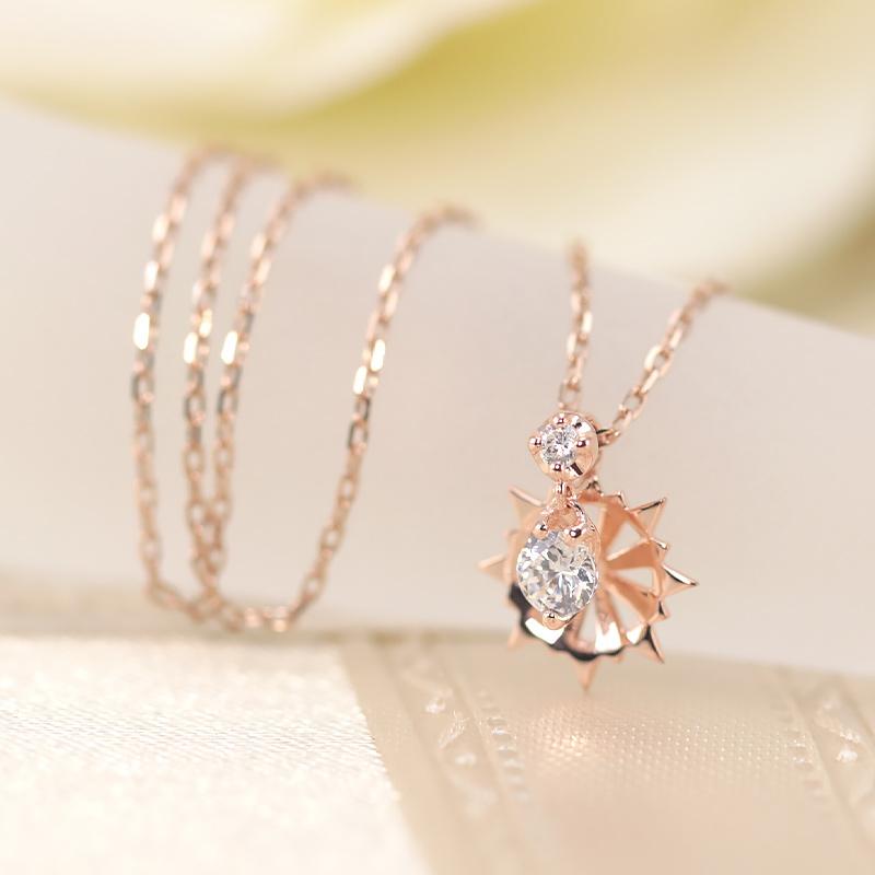 K18YG/WG/PG ダイヤモンド 0.1ct 【Hカラークラス/SIクラス】ペンダント ネックレス 18金 ゴールド 3カラー ギフト プレゼントの画像
