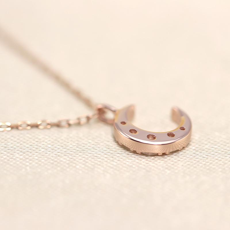 K18YG/WG/PG ダイヤモンド 0.07ct  Hカラークラス/SIクラス ネックレス 18金 ゴールド ムーン 月 三日月の画像