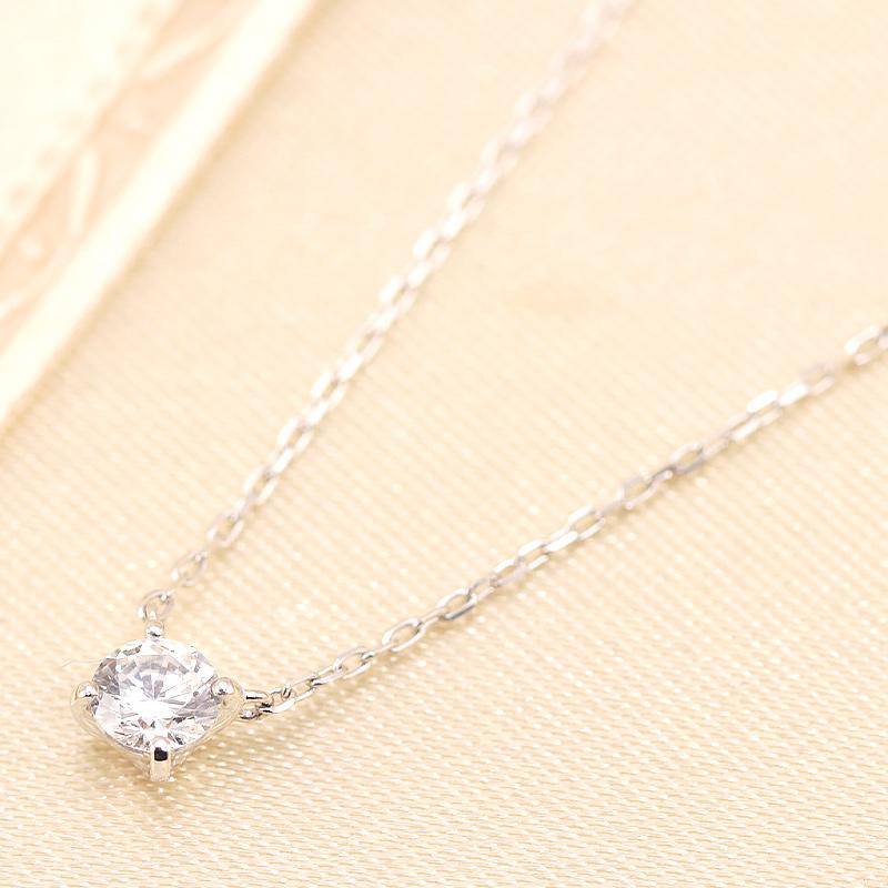 Pt900 ダイヤモンド 0.2ct 【Hカラークラス/SIクラス】ペンダント ネックレス プラチナ 大粒 一粒 4本爪 選べる3カラーの画像
