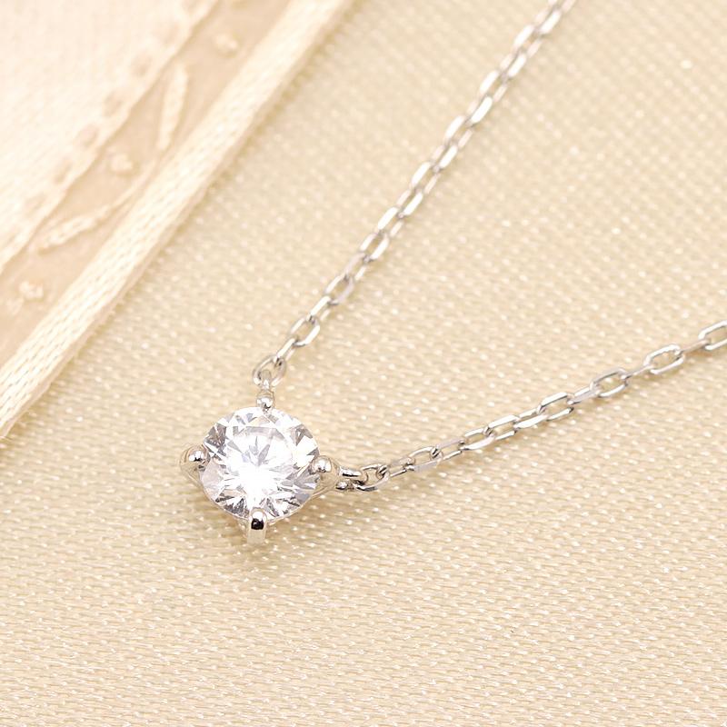 Pt900 ダイヤモンド 0.2ct 【Hカラークラス/SIクラス】ペンダント ネックレス プラチナ 大粒 一粒 4本爪 選べる3カラーの画像