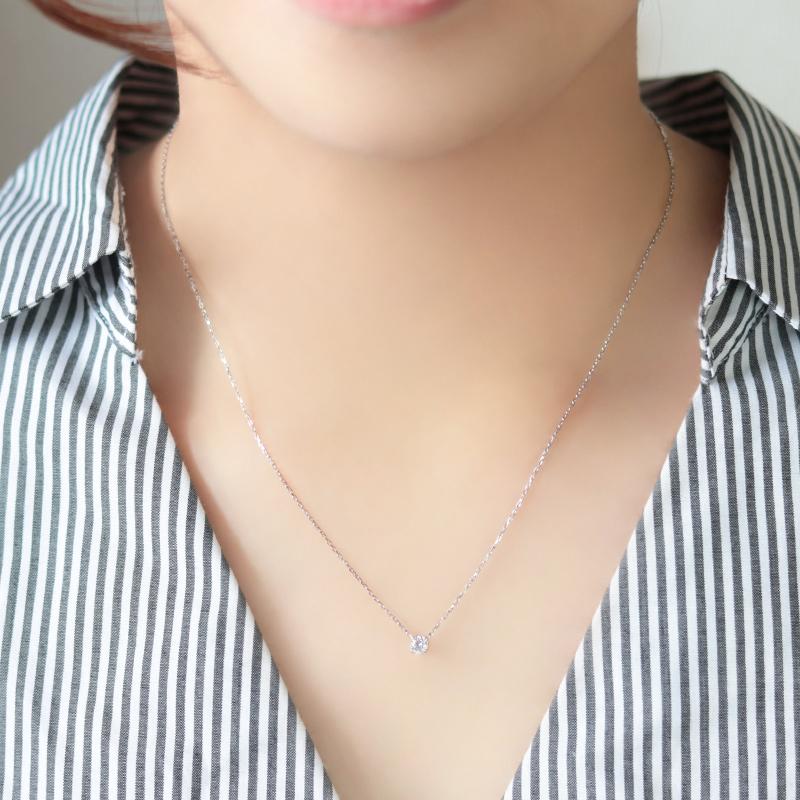 Pt900 ダイヤモンド 0.2ct 【Hカラークラス/SIクラス】ペンダント ネックレス プラチナ 大粒 一粒 4本爪 選べる3カラーの画像