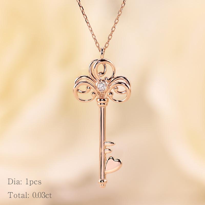 Jeweluce K10 YG/WG/PG ダイヤモンド 0.03ct 鍵モチーフ Jeweluce K10 YG/WG/PG ダイヤモンド 0.03ct 鍵モチーフ
