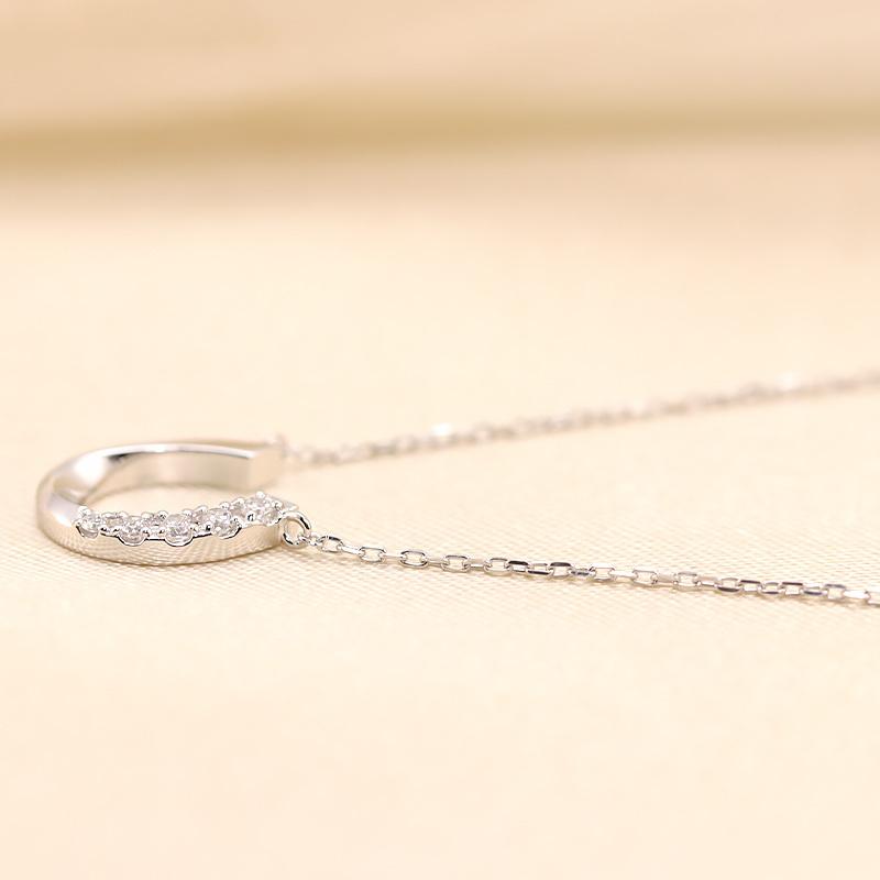 K10 YG/WG/PG ダイヤモンド 0.04ct 馬蹄 ペンダント ネックレス ダイヤ ゴールド 10金 カラーは選べる プレゼント ギフト 記念日 クリスマス ホースシューの画像