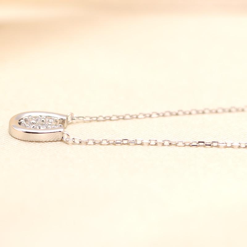 K18 YG/WG/PG ダイヤモンド 0.1ct 馬蹄 ペンダント ネックレス ダイヤ ゴールド 18金 カラーは選べる プレゼント ギフト 記念日 クリスマス ホースシュー 幸運の画像