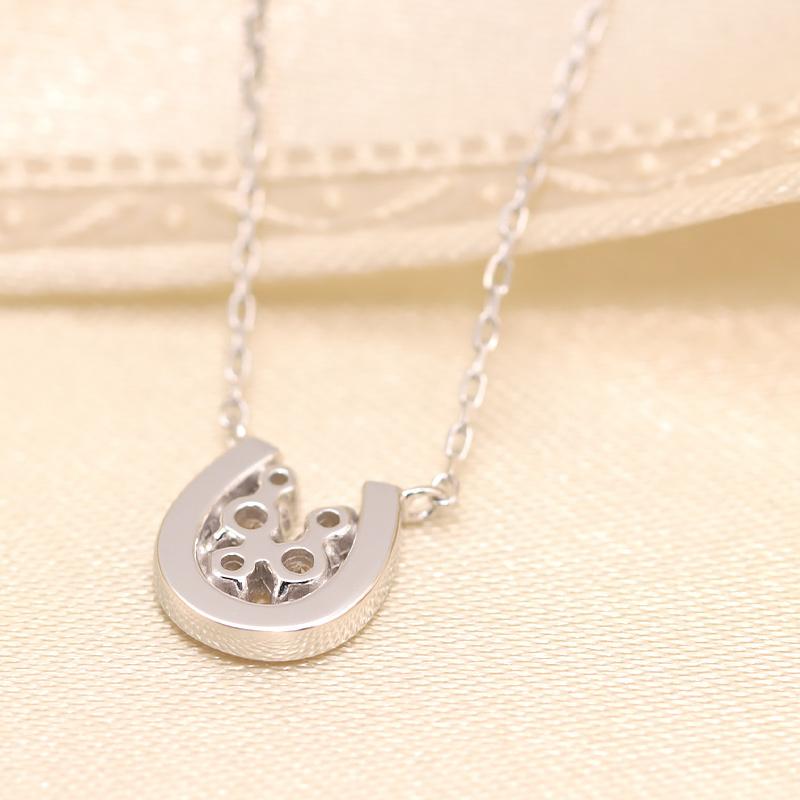 K18 YG/WG/PG ダイヤモンド 0.1ct 馬蹄 ペンダント ネックレス ダイヤ ゴールド 18金 カラーは選べる プレゼント ギフト 記念日 クリスマス ホースシュー 幸運の画像