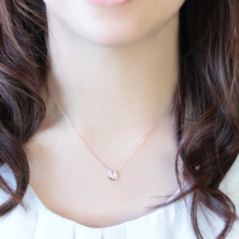 K18 YG/WG/PG ダイヤモンド 0.1ct 馬蹄 ペンダント ネックレス ダイヤ ゴールド 18金 カラーは選べる プレゼント ギフト 記念日 クリスマス ホースシュー 幸運の画像