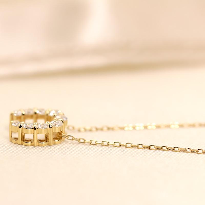 K18 YG/WG/PG ダイヤモンド 0.25ct 馬蹄 ペンダント ネックレス ダイヤ ゴールド 18金 カラーは選べる プレゼント ギフト 記念日 クリスマス ホースシューの画像