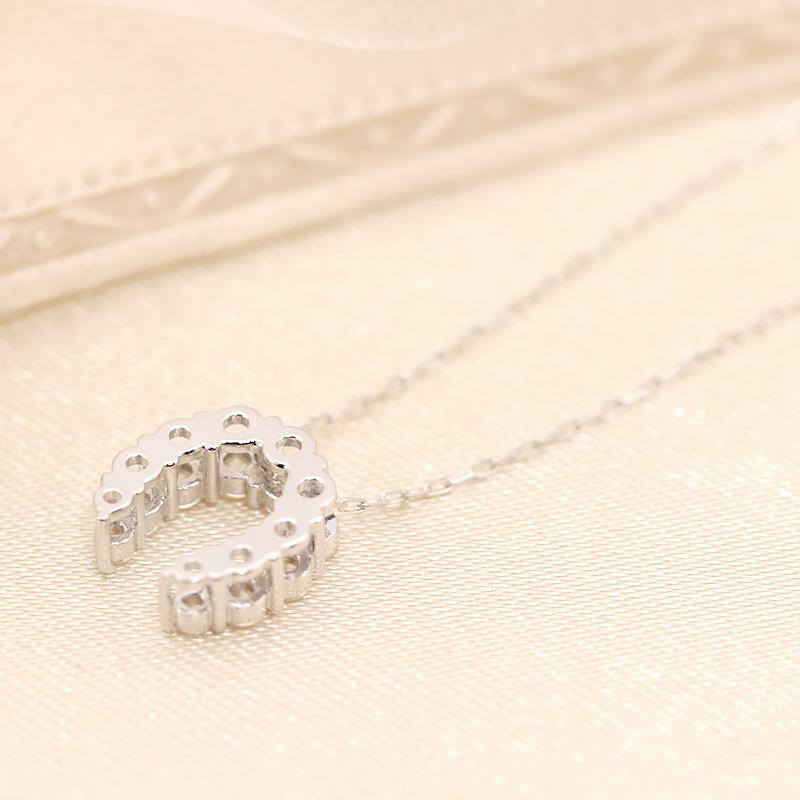 K18 YG/WG/PG ダイヤモンド 0.25ct 馬蹄 ペンダント ネックレス ダイヤ ゴールド 18金 カラーは選べる プレゼント ギフト 記念日 クリスマス ホースシューの画像