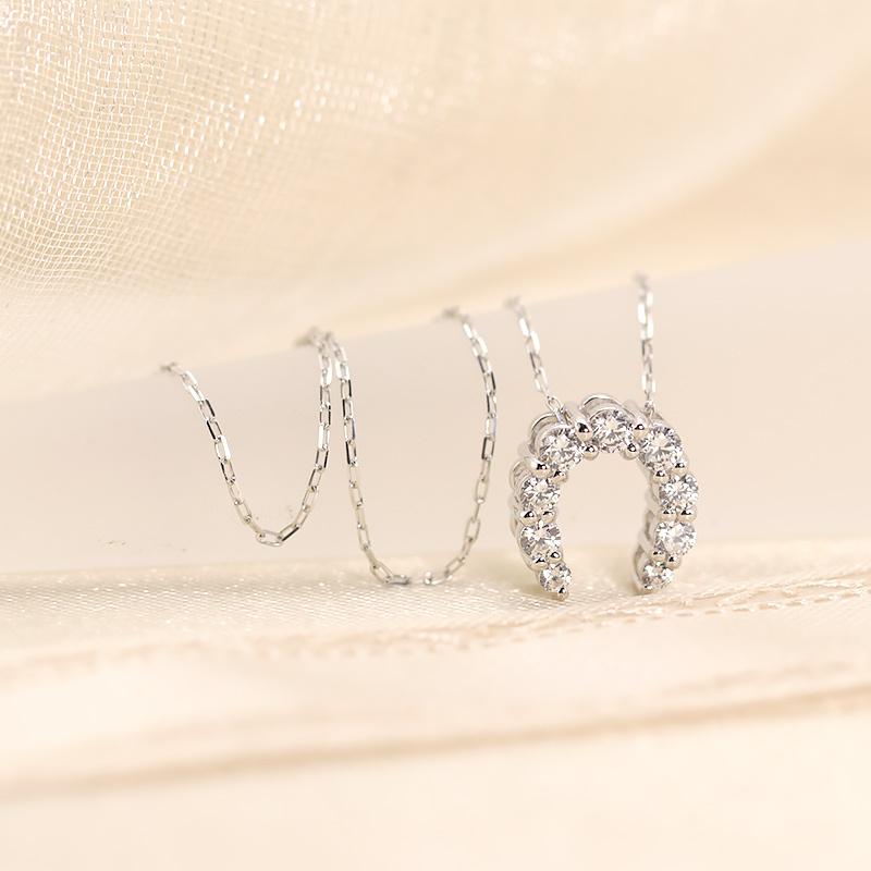 K18 YG/WG/PG ダイヤモンド 0.25ct 馬蹄 ペンダント ネックレス ダイヤ ゴールド 18金 カラーは選べる プレゼント ギフト 記念日 クリスマス ホースシューの画像