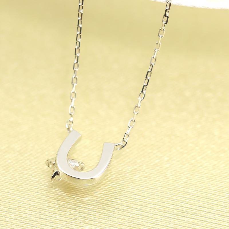 K18 YG/WG/PG ダイヤモンド 0.06ct 馬蹄 小花 ペンダント ネックレス ダイヤ ゴールド 18金 カラーは選べる プレゼント ギフト 記念日 クリスマス フラワーの画像