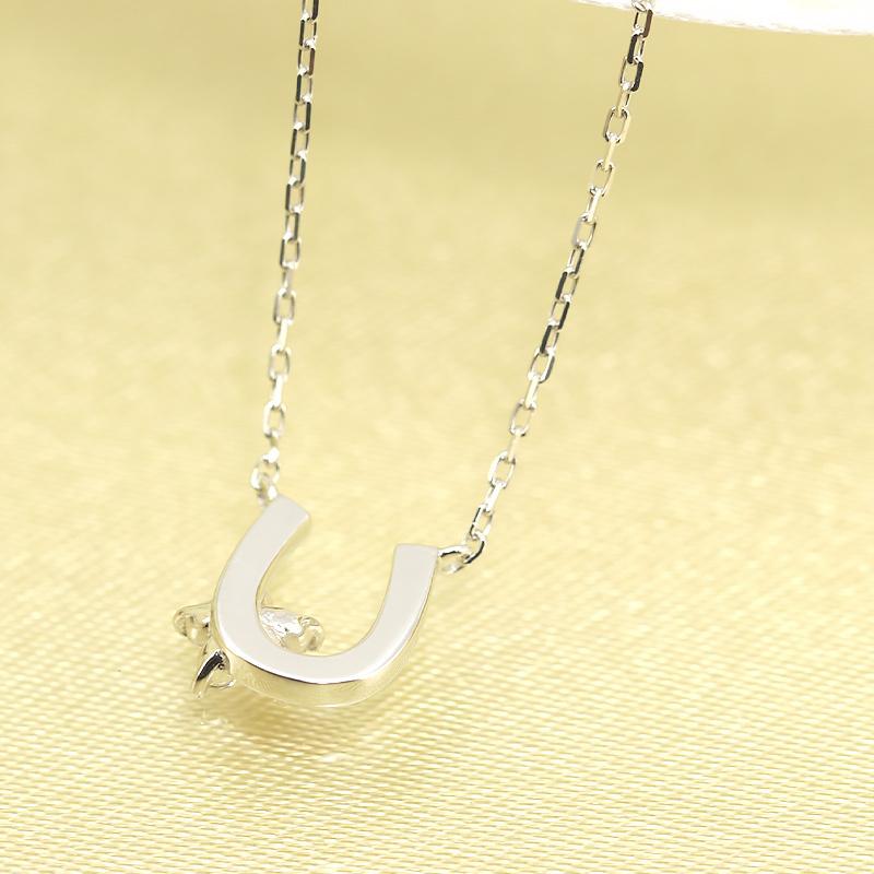 K10 YG/WG/PG ダイヤモンド 0.06ct 馬蹄 小花 ペンダント ネックレス ダイヤ ゴールド 10金 カラーは選べる プレゼント ギフト 記念日 クリスマス フラワーの画像