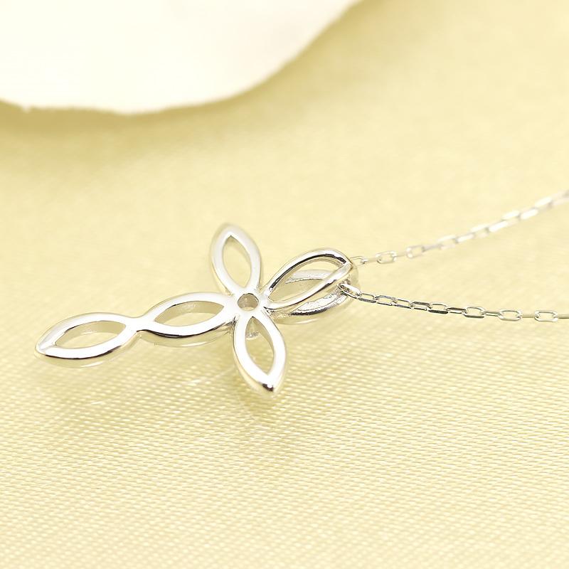 K18 YG/WG/PG ダイヤモンド 0.05ct クロス ペンダント ネックレス ダイヤ ゴールド 18金 カラーは選べる プレゼント ギフト 記念日 クリスマス お守りの画像