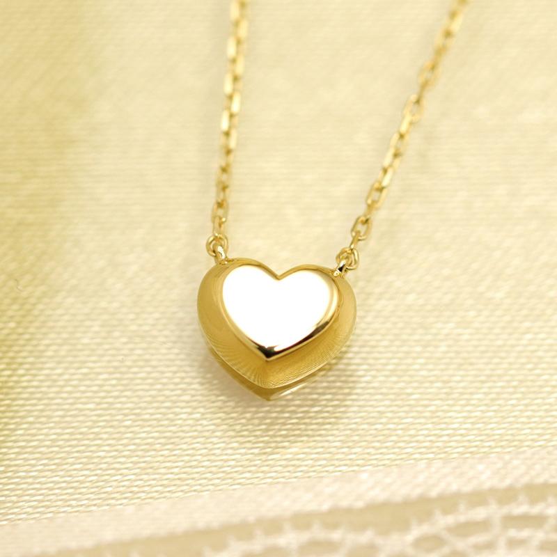 K18 YG/WG/PG ダイヤモンド 1pcs 0.06ct Hカラークラス/SIクラス ハート カップ ペンダント ネックレス ダイヤ ゴールド 18金 カラーは選べる プレゼント 記念日の画像