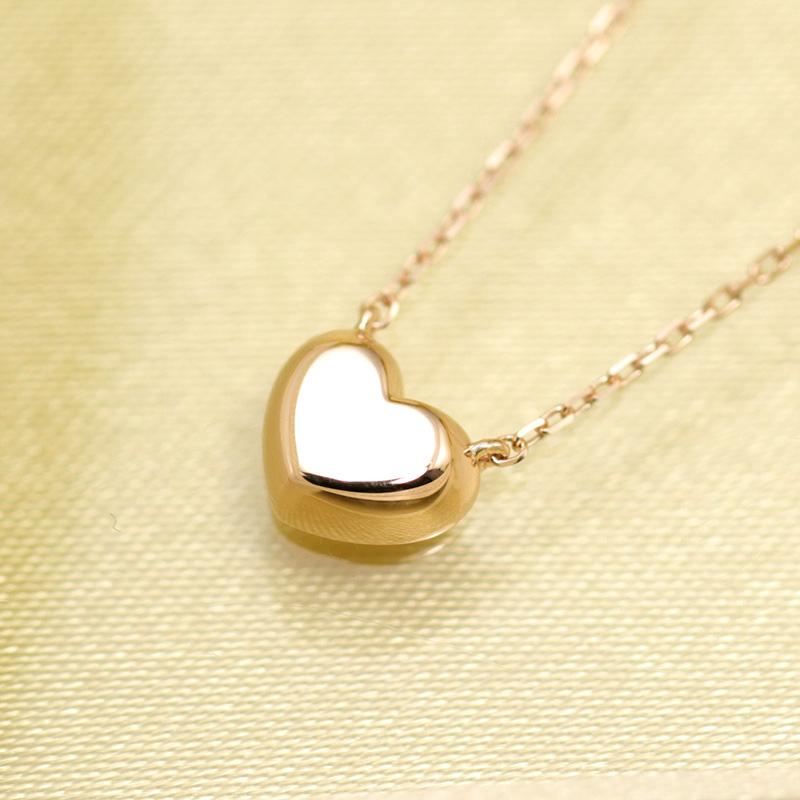 K18 YG/WG/PG ダイヤモンド 1pcs 0.06ct Hカラークラス/SIクラス ハート カップ ペンダント ネックレス ダイヤ ゴールド 18金 カラーは選べる プレゼント 記念日の画像