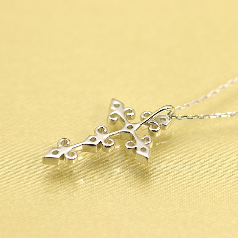 K18 YG/WG/PG ダイヤモンド 5pcs 0.07ct クロス ペンダント ネックレス ダイヤ ゴールド 18金 カラーは選べる プレゼント ギフト 記念日 クリスマス お守りの画像