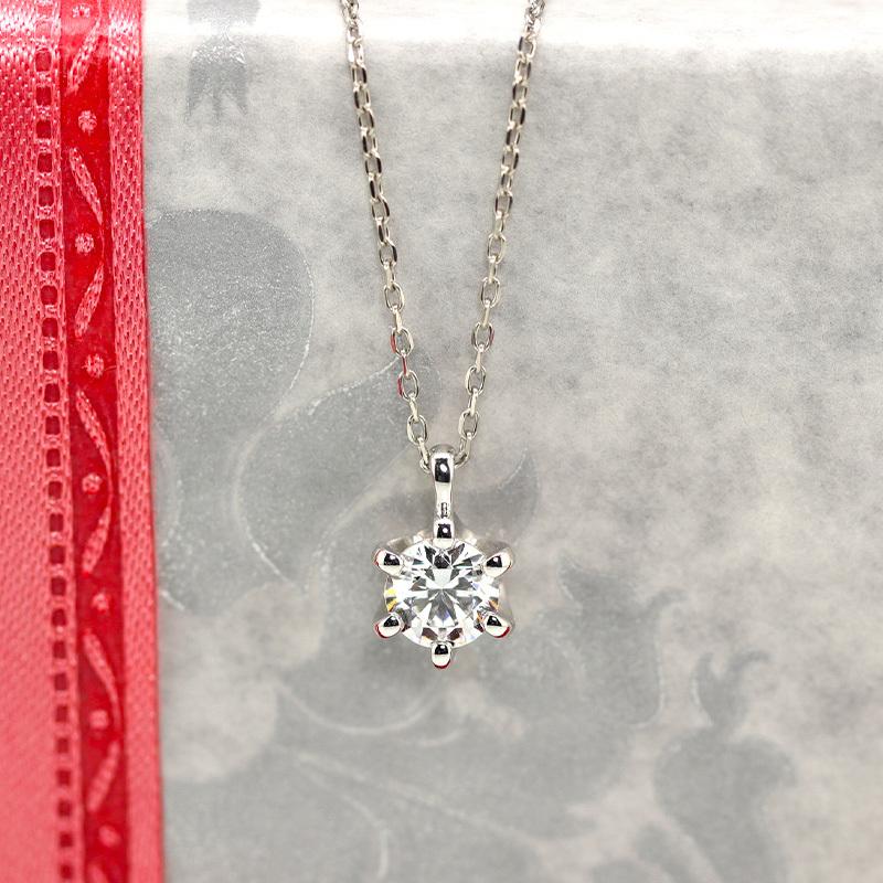 K18 YG/WG/PG ダイヤモンド 0.38ct【Hカラー/SIクラス】ペンダント ネックレス 一粒 ダイヤ ゴールド 18金 カラーは選べる プレゼント 記念日の画像