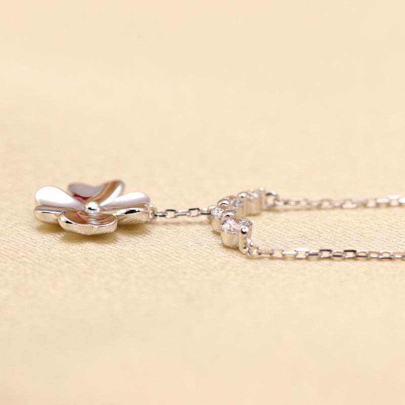 K10 YG/WG/PG ダイヤモンド 4pcs 0.13ct クローバー ペンダント ネックレス ダイヤ ゴールド カラーは選べる 10金 プレゼント 四つ葉クリスマス お守りの画像
