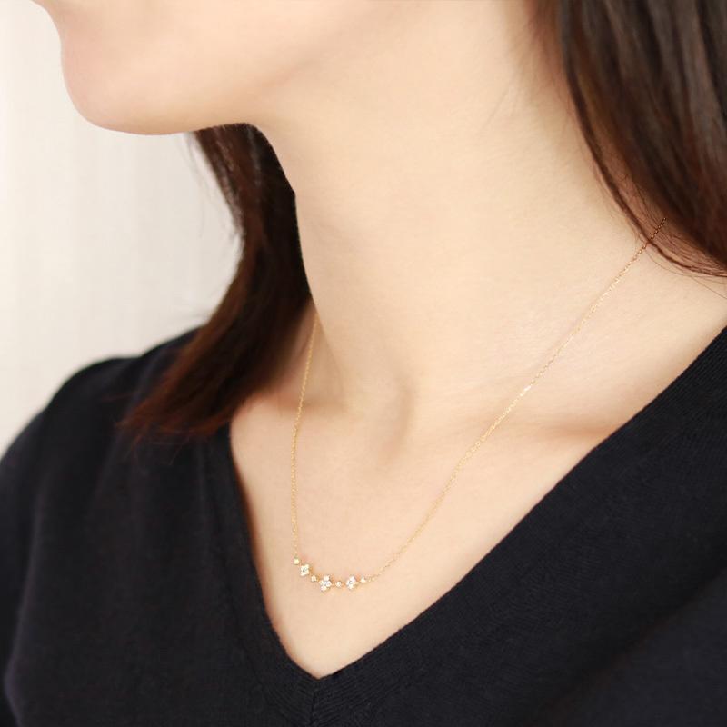 Jeweluce K18 YG/WG/PG ダイヤモンド 17pcs 0.16ct フラワー ライン 