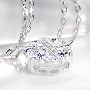 ダイヤモンド フラワー インビジブル セッティング ペンダント ネックレス 【Fカラー VS VG クラス】プラチナ pt900 0.5ct  花 スイートフラワーの画像