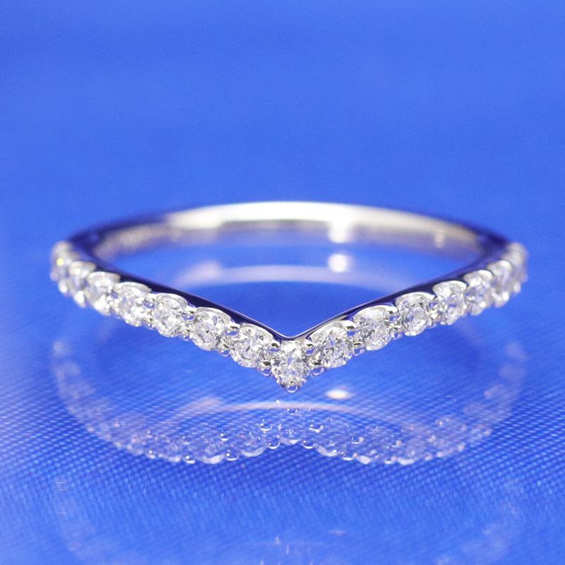 ダイヤモンド エタニティ リング プラチナ pt950 0.30ct ダイヤ 指輪 Hカラー・SIクラス Vライン V字の画像