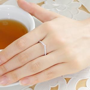ダイヤモンド エタニティ リング プラチナ pt950 0.30ct ダイヤ 指輪 Hカラー・SIクラス Vライン V字の画像
