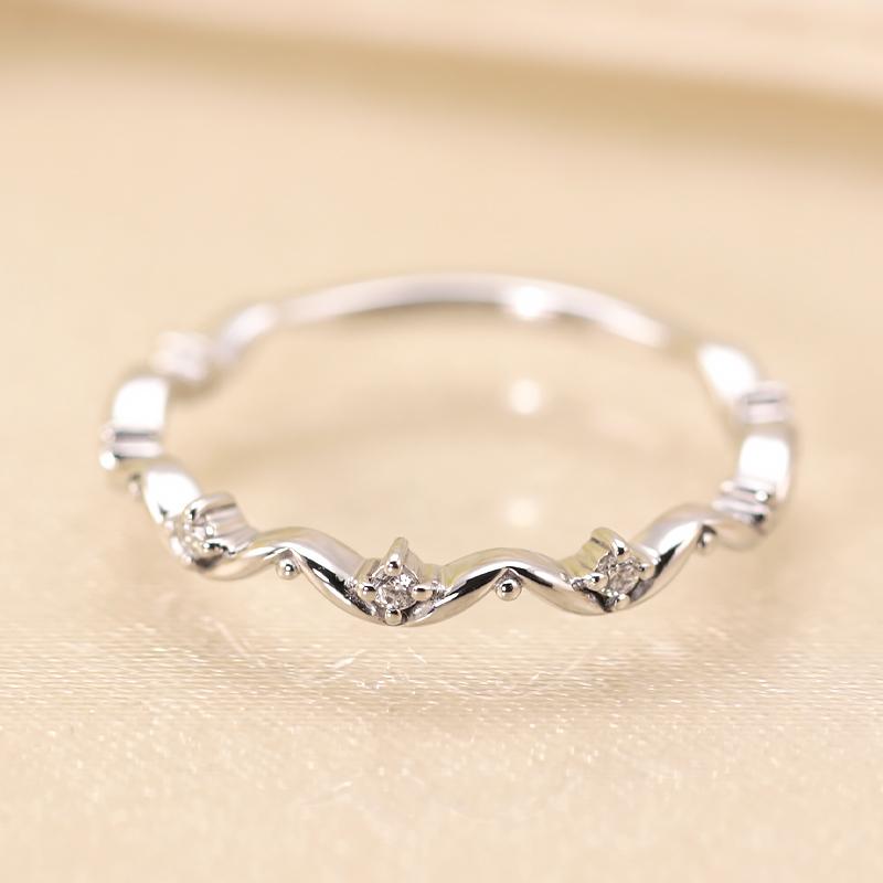 K10 ダイヤモンド ミルフィーユリングリング 0.03ct WG/PG/YG ゴールド 指輪 レディース ギフト プレゼント 人気 重ね着け ダイヤの画像