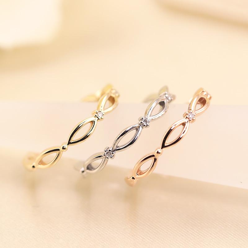 ダイヤモンド リング K10 YG PG WG イエロー ピンク ホワイト ゴールド 0.02ct  ダイヤ 指輪 エタニティ 10金 カラーは選べる3色の画像