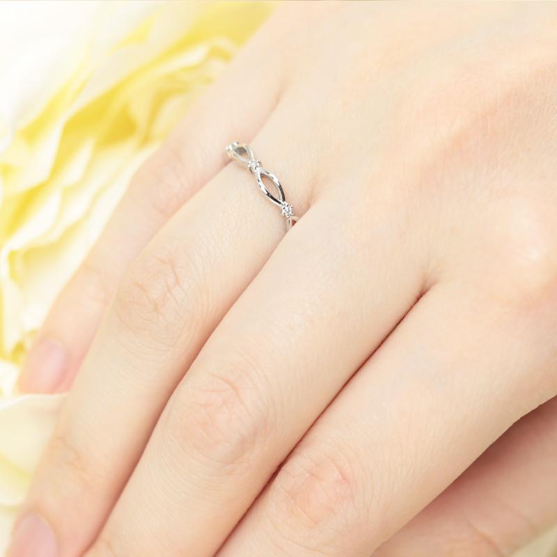 ダイヤモンド リング K10 YG PG WG イエロー ピンク ホワイト ゴールド 0.02ct  ダイヤ 指輪 エタニティ 10金 カラーは選べる3色の画像
