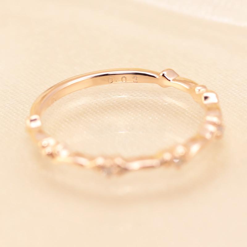 ダイヤモンド リング K10 YG PG WG イエロー ピンク ホワイト ゴールド 0.02ct  ダイヤ 指輪 エタニティ 10金 カラーは選べる3色の画像