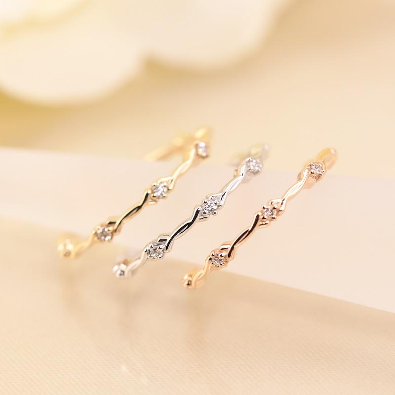 ダイヤモンド リング K10 YG PG WG イエロー ピンク ホワイト ゴールド 0.02ct  ダイヤ 指輪 エタニティ 10金 カラーは選べる3色の画像