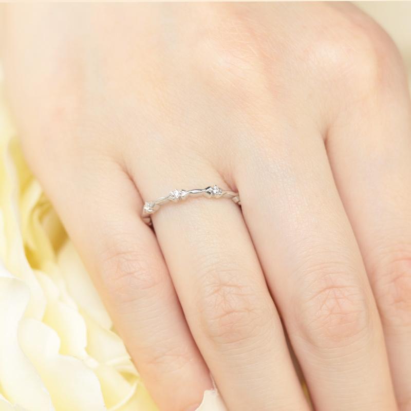 ダイヤモンド リング K10 YG PG WG イエロー ピンク ホワイト ゴールド 0.02ct  ダイヤ 指輪 エタニティ 10金 カラーは選べる3色の画像