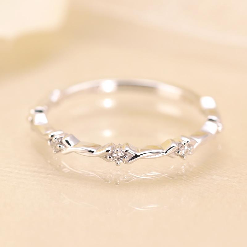 ダイヤモンド リング K10 YG PG WG イエロー ピンク ホワイト ゴールド 0.02ct  ダイヤ 指輪 エタニティ 10金 カラーは選べる3色の画像