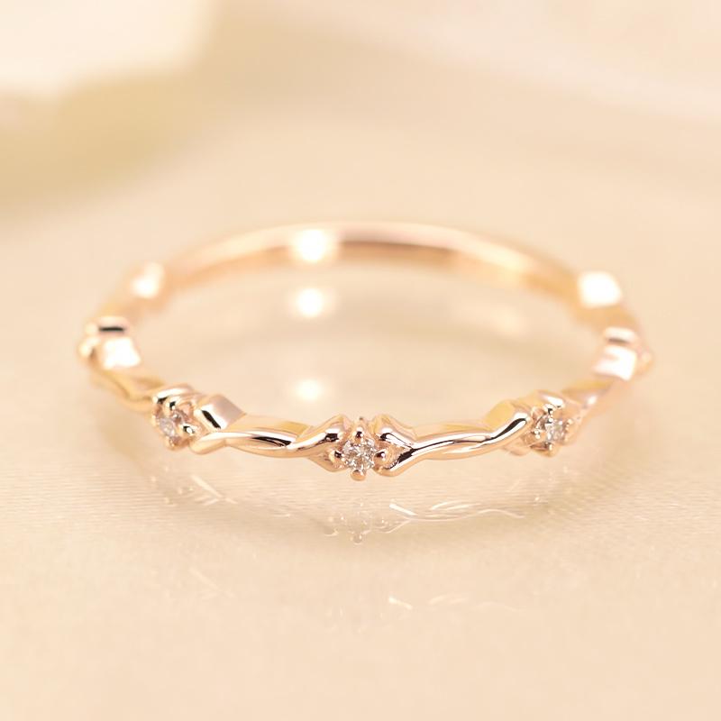 ダイヤモンド リング K10 YG PG WG イエロー ピンク ホワイト ゴールド 0.02ct  ダイヤ 指輪 エタニティ 10金 カラーは選べる3色の画像