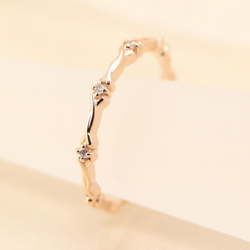 ダイヤモンド リング K10 YG PG WG イエロー ピンク ホワイト ゴールド 0.02ct  ダイヤ 指輪 エタニティ 10金 カラーは選べる3色の画像