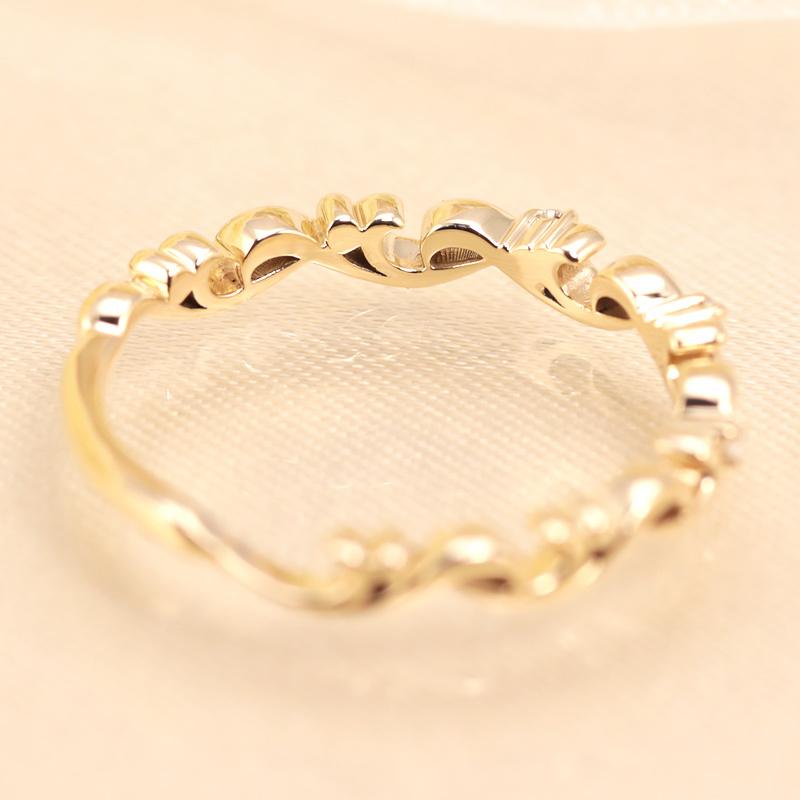 ミルフィーユ リング K10 指輪 レディース 0.02ct ギフト プレゼント 人気 重ね着け ダイヤ ダイヤモンド  WG/PG/YG ゴールドの画像